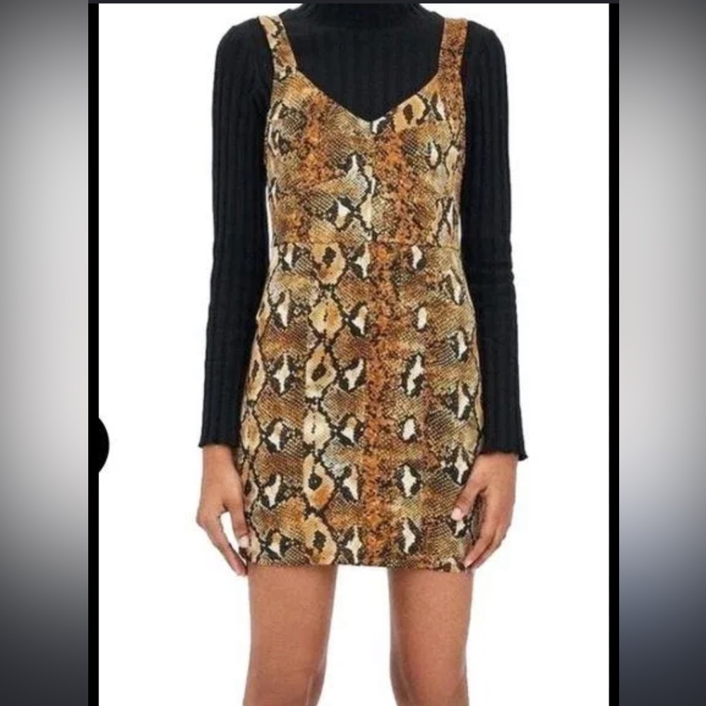 Zara Mob Wife Indie Sleaze Snake Print Night Out Y2K Revival Mini Dress size S